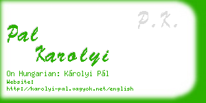 pal karolyi business card